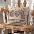 thumbnail image 3 of VHC Brands Sawyer Mill 18x18" Square Accent Throw Pillow, Tractor, Charcoal, 3 of 4