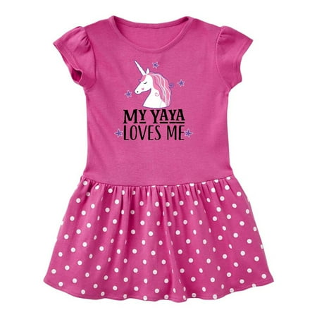 

Inktastic My Yaya Loves Me Unicorn Gift Toddler Girl Dress