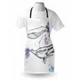 thumbnail image 3 of Whale Apron Grunge Ocean Mammals with Paintbrush Effects and Brushstroke Murky Artwork, Unisex Kitchen Bib Apron with Adjustable Neck for Cooking Baking Gardening, Lavender Grey Blue, by Ambesonne, 3 of 3