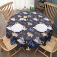 thumbnail image 3 of Fashionable Round Tablecloth 60x60in(153x153cm) – Waterproof Polyester Table Cover with Full Print Design, Wrinkle Resistant & Washable for Kitchen Dining Party Decor, 3 of 6