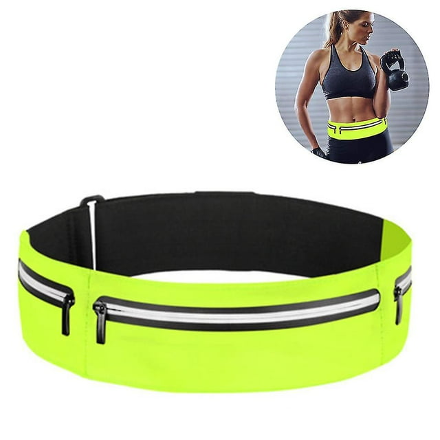 Ceinture de Course avec Poche à la Taille et 2 Poches Extensibles - Sac Banane Résistant à la Transpiration pour Téléphone Portable, Randonnée, Cyclisme, Clim