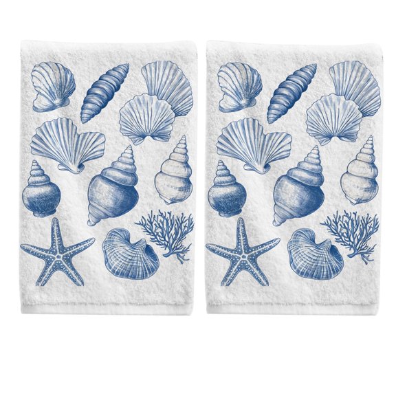 Ryvnso Starfish Coral Hand Towels Set for Bathroom Cotton Face Towel Decorative 15.5x29.5 inch