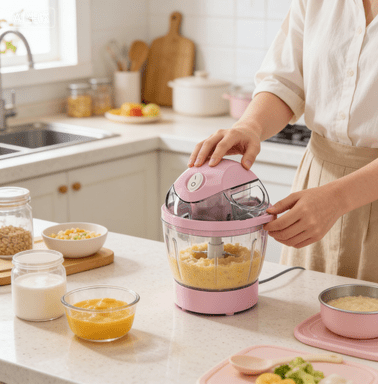 DIY Mini Ice Cream Maker, One-Touch Dessert Maker, Single Serving of Gelato, Frozen Yogurt, Compact Electric Makers for Kitchen, Family Treats (Pink)(Q)