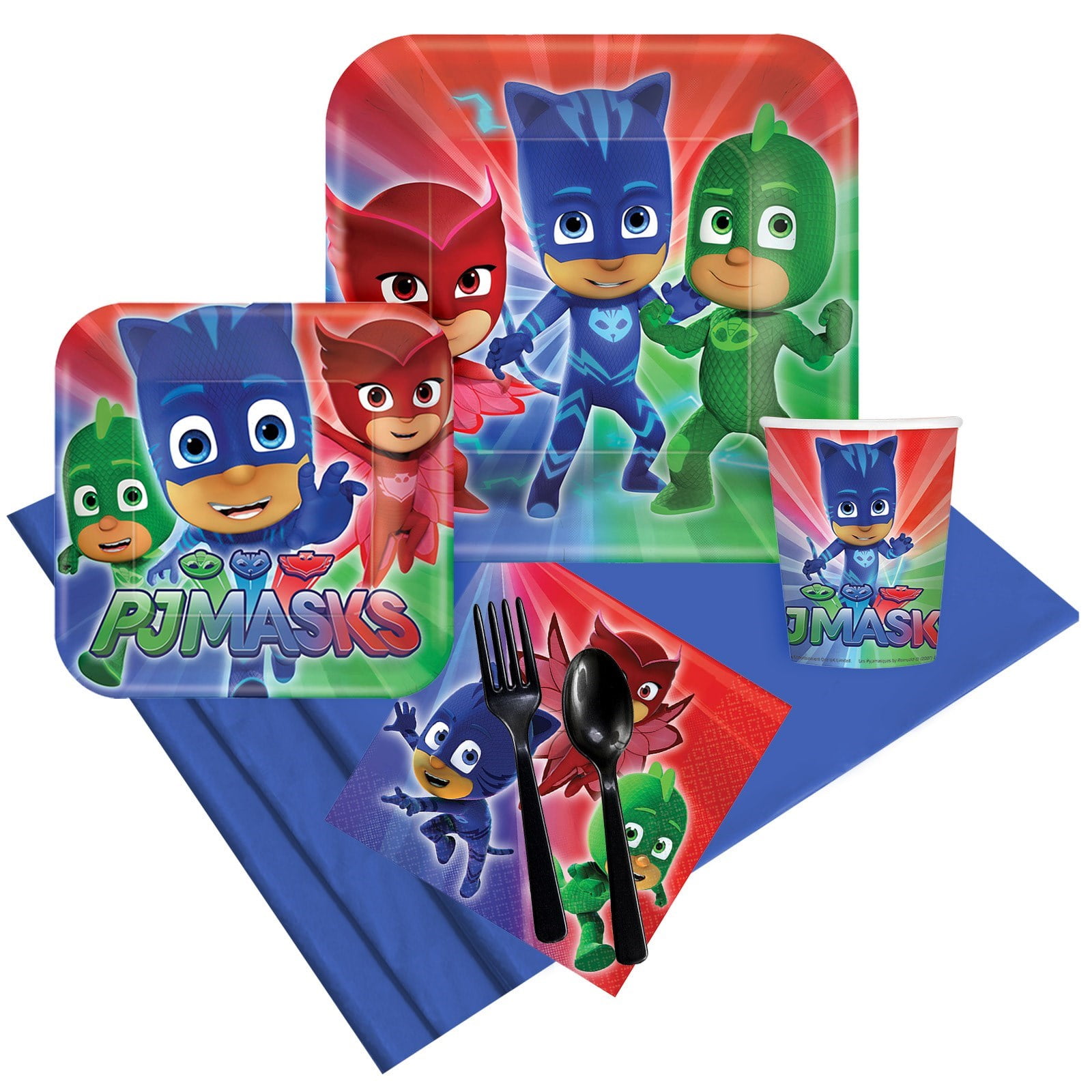 Serves 8 PJ Masks Party Plates Napkins and Cups Tableware Licensed PJ Masks Party Supplies Bundle for Birthday or Any Party 