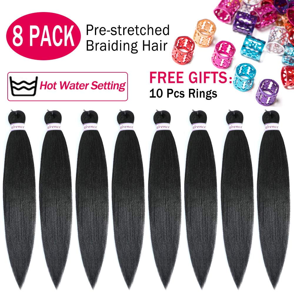Nereyda Pre Stretched Braiding Hair Long Braid 30 Inch 8 Packs Braiding Hair Extensions Professional Synthetic Fiber Crochet Twist Braids