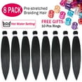 thumbnail image 1 of Nereyda Pre Stretched Braiding Hair Long Braid 30 Inch 8 Packs Braiding Hair Extensions Professional Synthetic Fiber Crochet Twist Braids, 1 of 4