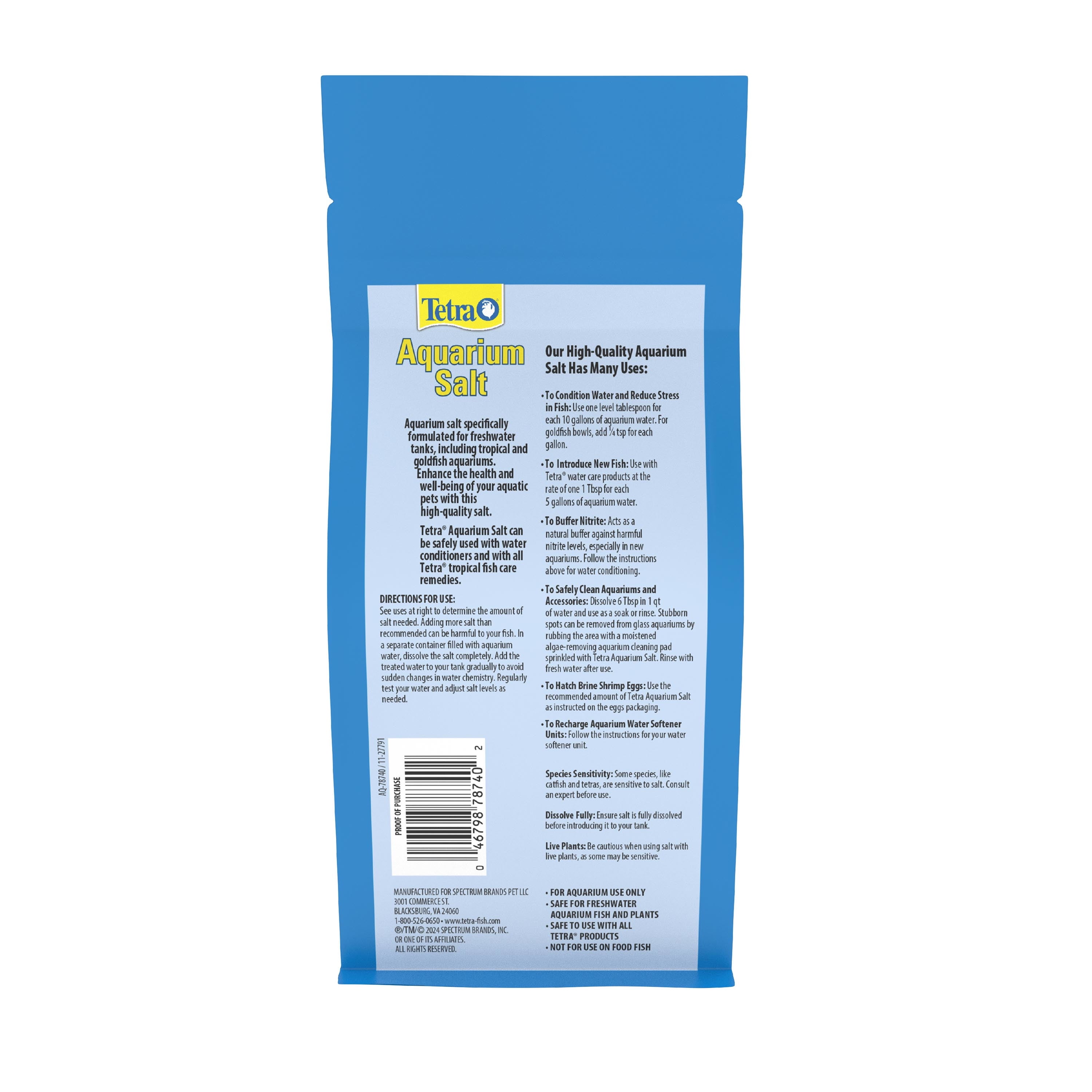 (3 pack) Tetra Aquarium Salt for Freshwater Fish Tanks, Salt for Tropical and Goldfish Aquariums, 16 oz
