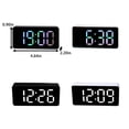 thumbnail image 3 of LED Digital Alarm Clock Temperature Gauge Table Desktop Adjustable Brightness 12/24H Alarm Mirror Watch Thermometer White shell/white, 3 of 9