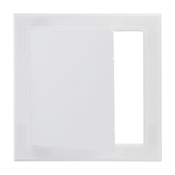 Panel de acceso autoadhesivo Uxcell de 6 x 6 pulgadas, puertas de acceso de plomería de ABS, cubierta fácil para agujeros en la pared blanca