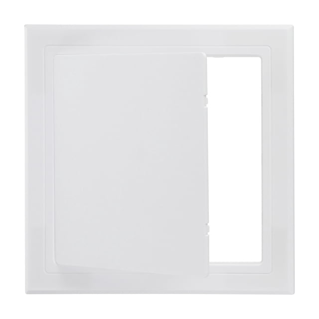 Panel de acceso autoadhesivo Uxcell de 6 x 6 pulgadas, puertas de acceso de plomería de ABS, cubierta fácil para agujeros en la pared blanca