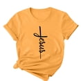 thumbnail image 3 of Camisetas de Cuello de Tripulación de Manga Corta para las Mujeres Cartas de Impresión de Pascua Camiseta de Manga Corta, Spandex de Poliéster, 3 of 5