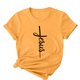 thumbnail image 5 of Camisetas de Cuello de Tripulación de Manga Corta para las Mujeres Cartas de Impresión de Pascua Camiseta de Manga Corta, Spandex de Poliéster, 5 of 5