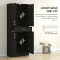 thumbnail image 5 of Resenkos 71" Kitchen Cabinet with Drawer and Adjustable Shelf, Freestanding Tall Kitchen Pantry, Distressed Black, 5 of 7