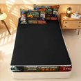 thumbnail image 4 of Erosebridal Happy Camping Zipper Twin Comforter Sets with Fitted Sheet and 2 Pillowcases, Camper Grid Zipper Bedding Set, Black Reversible, 4 of 7