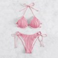 thumbnail image 5 of Afdoent Women's Bikini Sets Women Swimwear Bikinis Solid Swimsuit Ladies Halter Two Piece Swimwears Tankinis Set Beachwear, 5 of 7
