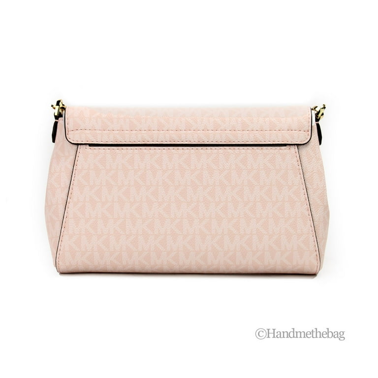 Michael Kors Jet Set Medium Powder Blush PVC Convertible Pouchette Crossbody Bag