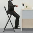 thumbnail image 4 of 1 PCS Black Foldable Bar Chair, Tall Folding Chair, Portable Folding Stool, Max. Load Capacity: 125kg/275.58lbs,  42*48*105cm/16.54*18.9*41.34in, 4 of 11