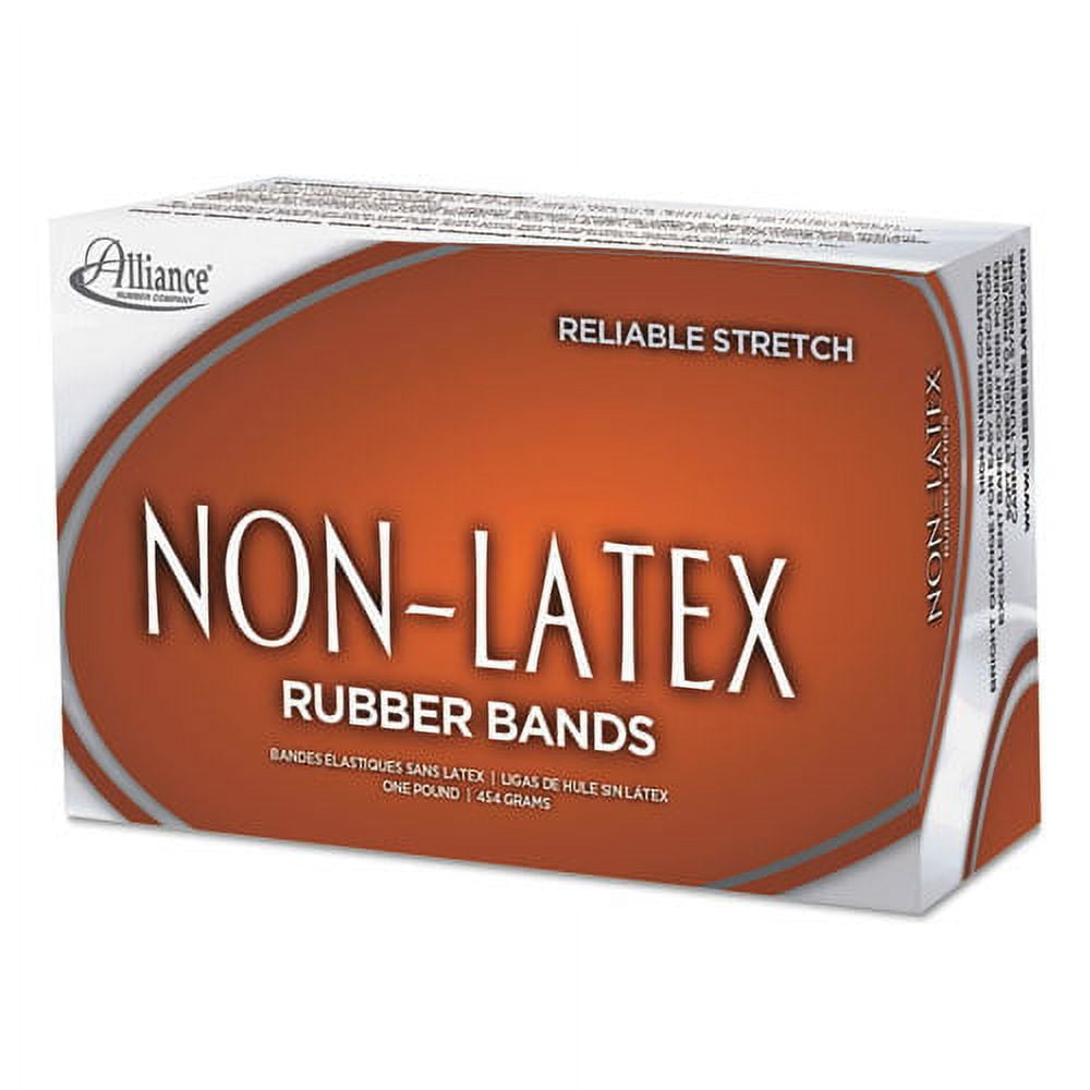 Non-Latex Rubber Bands, Size 54 (assorted), 0.04" Gauge, Orange, 1 Lb Box | Bundle of 5 Boxes