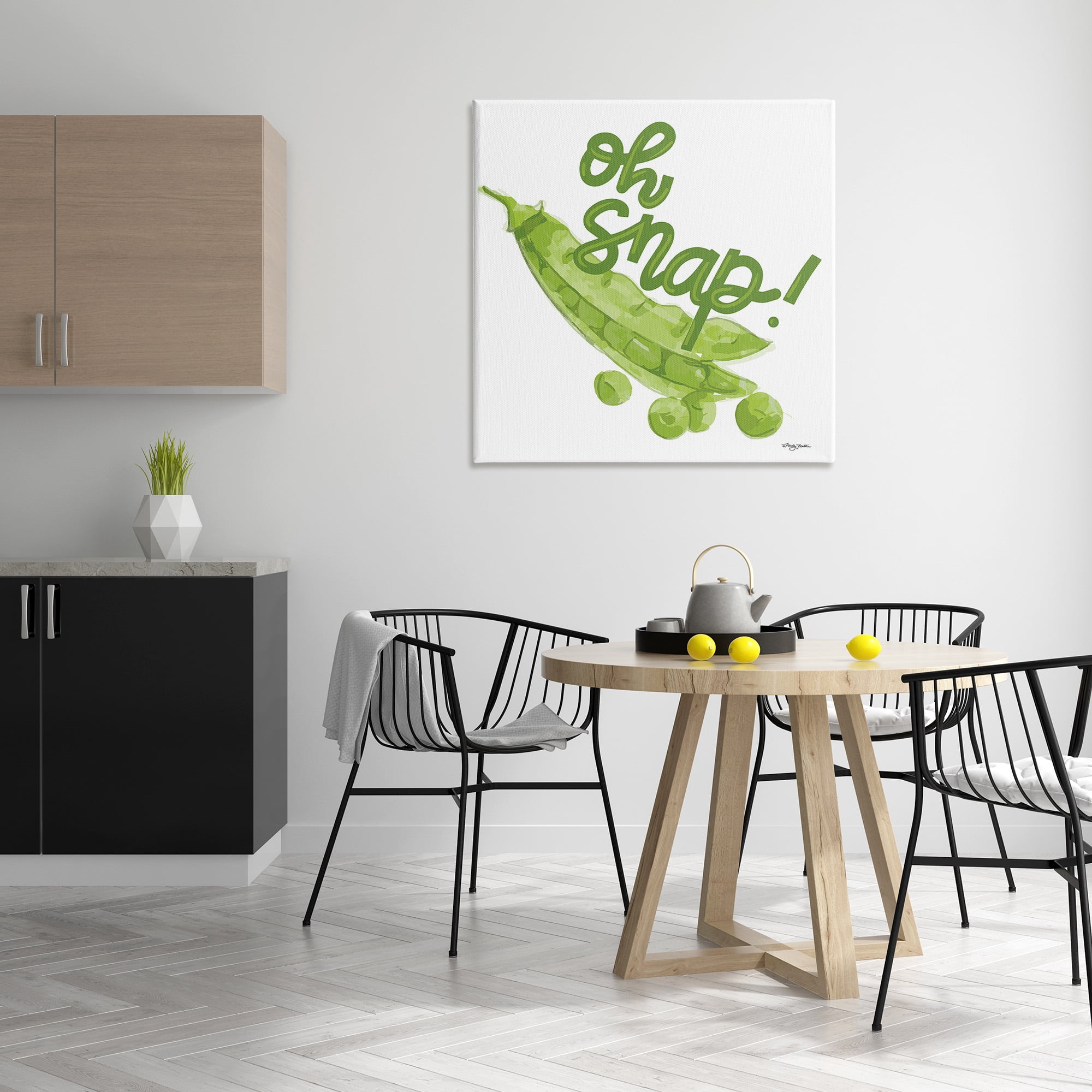 Stupell Industries Oh Snap with Peas Food & Beverage Painting Gallery Wrapped Canvas Art Print Wall Art, 36 x 36
