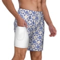 thumbnail image 2 of Balery Plaid Flowers Mens Swim Trunks Swim Shorts for Men Quick Dry Inseam Beach Shorts with Compression Liner Pocket-Large, 2 of 9