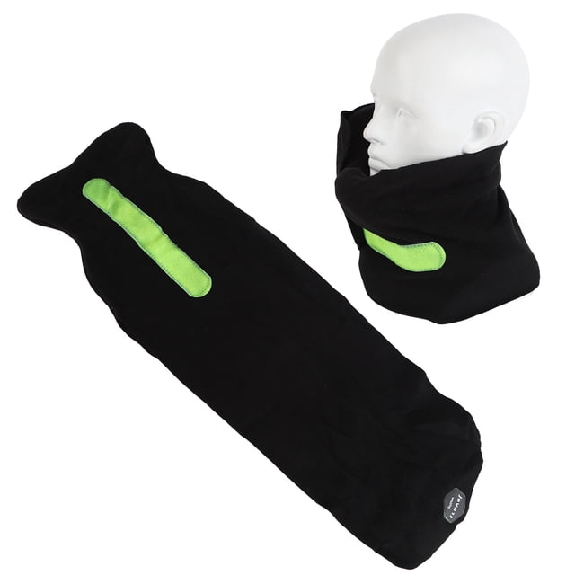 Almohada para el cuello para la siesta, protección suave de la columna cervical, cómoda almohada de viaje con bufanda para avión, coche, oficina, color negro