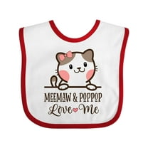 Inktastic Meemaw and Pop Pop Cat Grandchild Girls Baby Bib