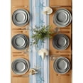 thumbnail image 6 of Summer Beach Theme Table Runner, Blue and White Wood Grain Beige Starfish Cotton Linen Kitchen Table Decoration Washable Dining Tabletop Runners for Home Party Decor 14x72 Inches, 6 of 9