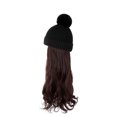thumbnail image 1 of Seitruly Sombrero de extensión de pelo de simulación para mujer, gorro de punto desmontable, pelo ondulado largo falso, accesorios para la cabeza de Cuidado del cabello Marron oscuro Seitruly CE014849-03, 1 of 6