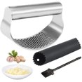 thumbnail image 1 of FrostHike Garlic Press Rocker, Stainless Steel Garlic Crusher Garlic Mincer Presses Chopper and Ginger Press with Silicone Garlic Peeler，Kitchen Gadget, Easy to Use & Clean, 1 of 5