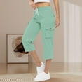 thumbnail image 2 of Lisingtool Clearance Pants for Women Cropped Pants Cargo Pants for Women Women's Solid Color Casual Hiking Pants Outdoor Pants Summer Pants Lightweight Stretch Hiking Pants OverallsS-3XL, 2 of 9