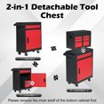 thumbnail image 2 of Ktaxon 4-Drawer 2-in-1 Rolling Tool Chest & Storage Cabinet, Mechanic Organizer, 23.2" L x 11" W x 40.2" H, Black & Red, 2 of 11