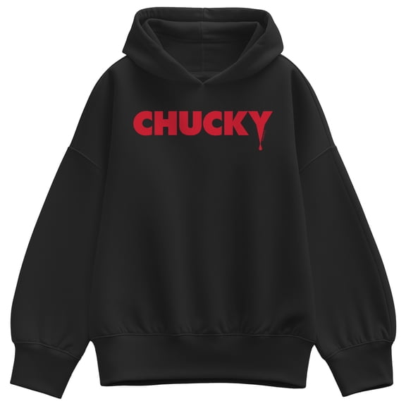 Chucky - Original Movie Logo - Women's Oversized Fleece Hoodie Sweatshirt