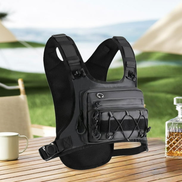 Bolsa de pecho para exteriores, ligera, de nailon, para uso en el pecho, para mujer, hombre, para mochileros, viajes, pesca y entrenamiento.