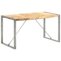 vidaXL Dining Table 55.1"x27.6"x29.5" Solid Rough Mango Wood