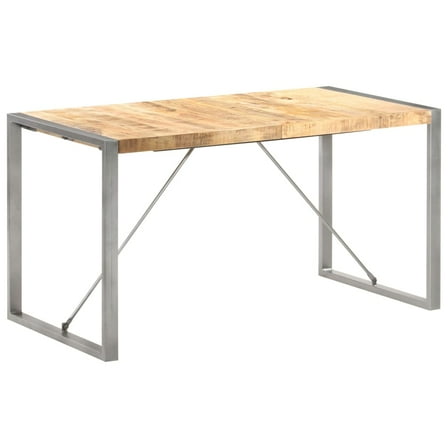 vidaXL Dining Table 55.1"x27.6"x29.5" Solid Rough Mango Wood