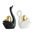 thumbnail image 2 of 2 figuras de cisne, estatuas modernas para decoración de pareja, adorno de mesa para decoración En blanco y negro, 2 of 9