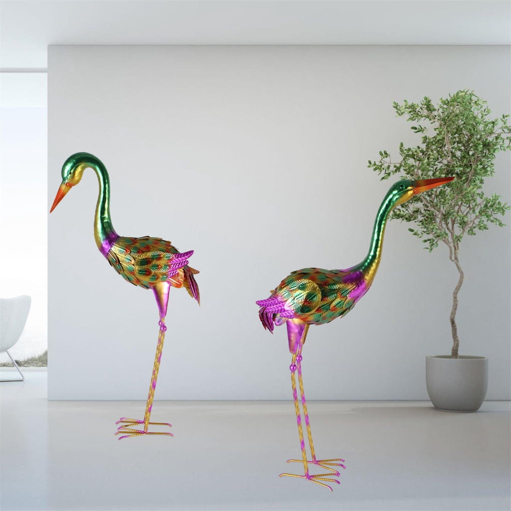 Elegant Low Head Cranes Sculpture For Outdoor Landscape Lawn And Hallway Design