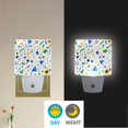 thumbnail image 2 of Yayeee LED Plug in Night Light for The Home with Auto Dusk to Dawn Light Sensors, 2 Pack, Blue Simple Shapes, 2 of 6