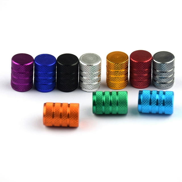 4 Pièces Pneu Valve Tige Bouchons Composant Modifié Métal Étanche à la Poussière Solide Roue Couleur Air Couverture Modification Raccords Gris