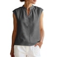 thumbnail image 3 of akafmk Womens Casual Sleeveless Shirts V Neck Blouses Solid Color Summer Daily Tank Tops, 3 of 7