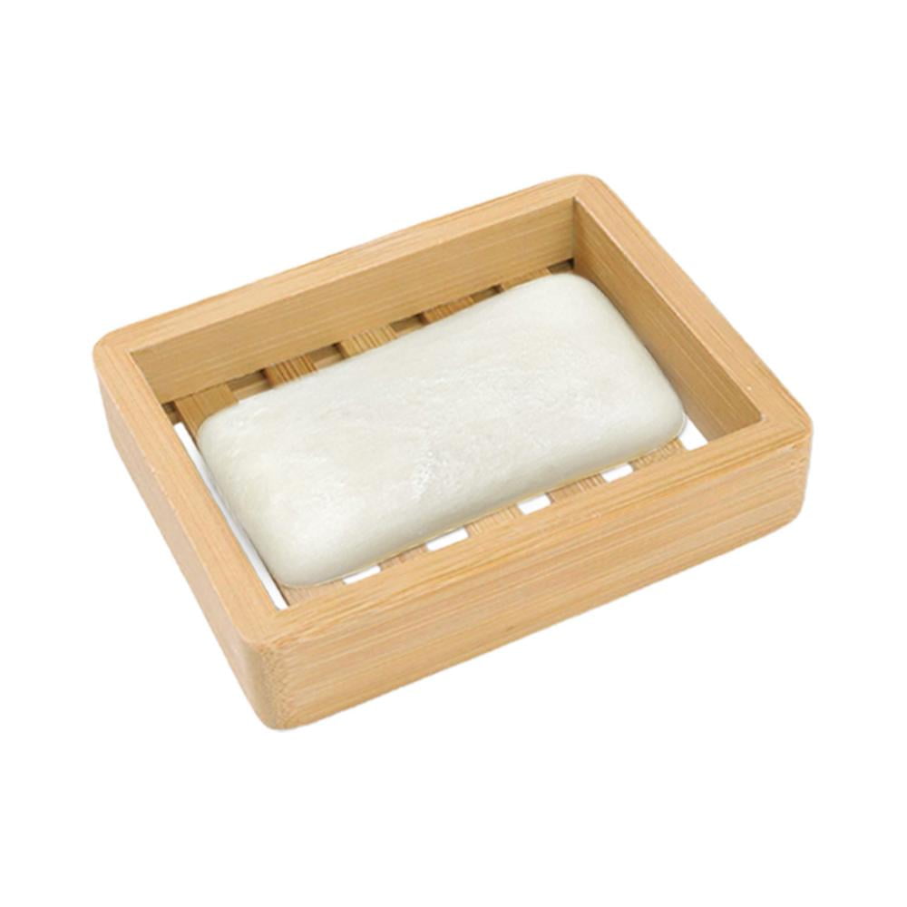 Gecorid Wooden Soap Holder Bamboo Soap Dish for Shower Bamboo Soap Tray