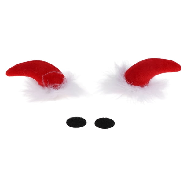 Accesorios para Cascos de Motocicleta Decoración Cuernos Demonios Rojos con Pelusa Blanca para Cascos de Motocicleta Bicicleta Esquí Stickers Rojos Blancos 1 Juego