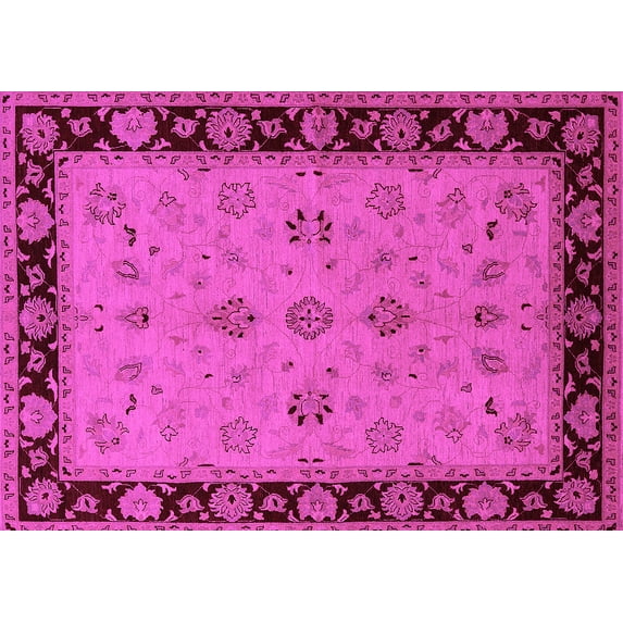 Ahgly Company Indoor Rectangle Oriental Pink Traditional Area Rugs, 2' x 5'