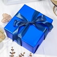 thumbnail image 6 of Blue Metallic Wrapping Paper Mini Rolls - Solid Matte Gift Paper - 17 Inches X 33 Feet Great for Graduation, Weddings, Birthdays, Mother's Day, Father's Day, 6 of 7
