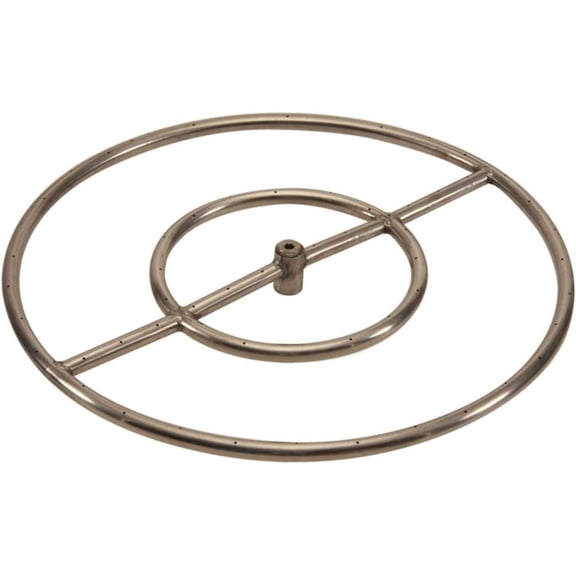 HPC Fire Round Stainless Steel Fire Pit Burner (FRS-24HC-NG), 24-Inch, High Capacity, Natural Gas