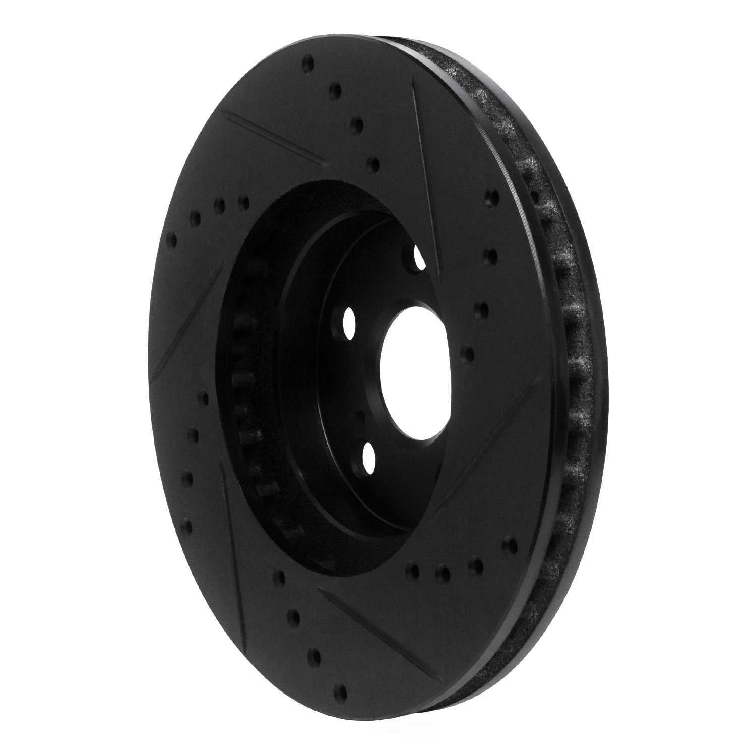 Dynamic Friction Company 633-76059L DFC Brake Rotor - Drilled And Slotted - Black