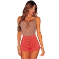 thumbnail image 3 of Aayomet Shorts Athlétiques pour Femmes avec Poignets à Franges Super Courts en Denim (Rouge, S), 3 of 5
