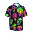 thumbnail image 2 of Bixox Men's Hawaiian Shirts Men's Bright Mushrooms Print Short-Sleeve Shirt-Large, 2 of 8