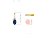 thumbnail image 3 of ANGARA Natural Oval Sapphire Solitaire Pendant with Trio Diamond in 14K Rose Gold for Women (Size-6x4mm) | September Birthstone, Anniversary, Jewelry Gift for Women | Natural Blue Sapphire Necklace, 3 of 8