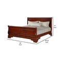 thumbnail image 5 of Benjara Verl Queen Size Bed, Classic Sleigh Panel Design, Rich Brown Poplar Wood, 5 of 5